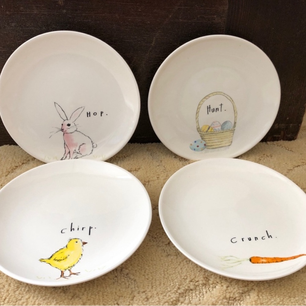 OG Rae Dunn Easter plate set - M stamped